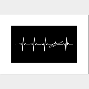 Trombone Heartbeat Gift For Trombone Players & Trombonists Posters and Art